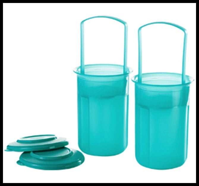タッパーウェア　ディリーストッカー(2) TUPPERWARE SET OF TWO 3-Pc SMALL ROUND Pick-A-Deli 2-cup