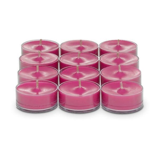 PartyLite Tealight Candles - 1 Box - 1 Dozen Tealights - 12 CANDLES Pomegranate & Cassis
