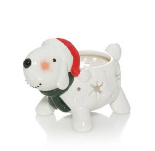 YANKEE SNOW FAMILY COLLECTION CERAMIC TEALIGHT CANDLE HOLDER SET /3 RARE HTF NIB