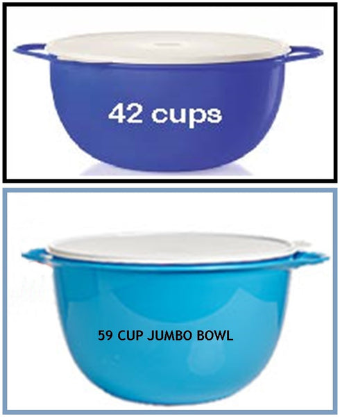 TUPPERWARE 42-C THATS A BOWL PINK BLUSH FROSTING BASE SUGAR WHITE TABBED SEAL - Plastic Glass and Wax ~ PGW