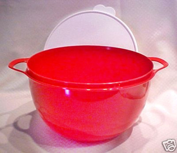 TUPPERWARE 42-C THATS A BOWL PINK BLUSH FROSTING BASE SUGAR WHITE TABBED SEAL - Plastic Glass and Wax ~ PGW