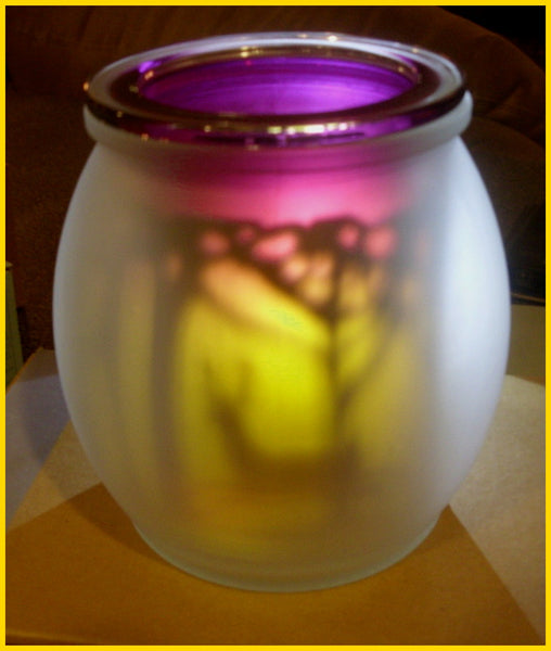 PartyLite WOODLAND 2-Pc GLOBE-LIKE VOTIVE TEALIGHT CANDLE HOLDER
