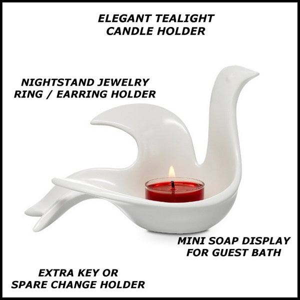 Partylite Jonathan Adler Ceramic Bisque White ZEBRA TEALIGHT Candle Holder NIB
