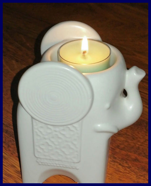 Partylite Jonathan Adler Ceramic Bisque White ZEBRA TEALIGHT Candle Holder NIB