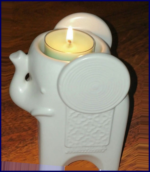 Partylite Jonathan Adler Ceramic Bisque White ZEBRA TEALIGHT Candle Holder NIB