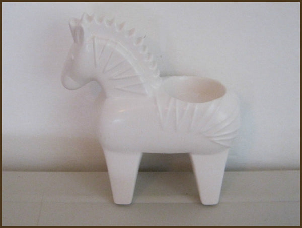 Partylite Jonathan Adler Ceramic Bisque White ZEBRA TEALIGHT Candle Holder NIB