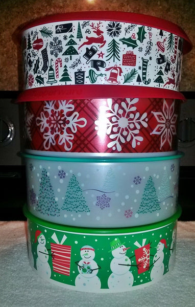 TUPPERWARE 4 Pc Classic Round REMINDER Canister Set White U PICK SEAL COLOR NEW