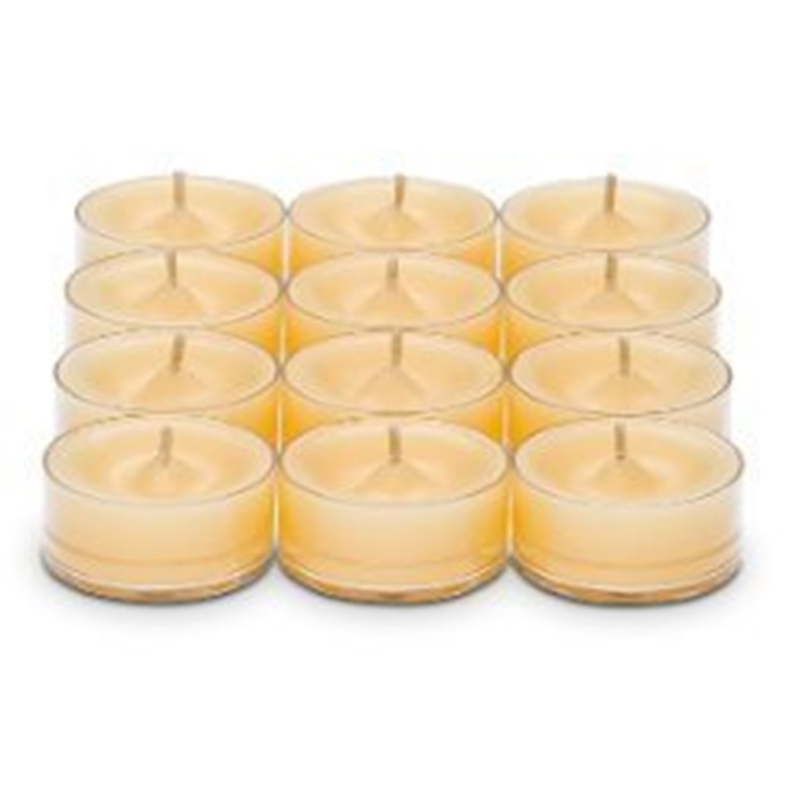 PartyLite Tealight Candles - 1 Box - 1 Dozen Tealights - 12 CANDLES GOLDEN LEAVES