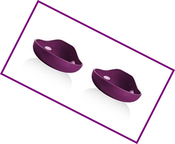 TUPPERWARE MICROWAVE 2 ROUND MARGARITA POACHED / PATTIE EGG MAKER INSERTS NEW - Plastic Glass and Wax ~ PGW