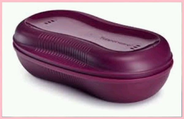 TUPPERWARE MICROWAVE BREAKFAST OMELET / POACHED EGG MAKER RHUBARB NEW - Plastic Glass and Wax ~ PGW