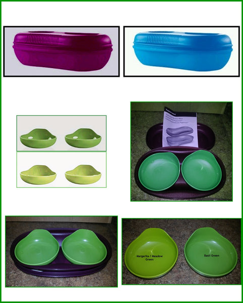 TUPPERWARE MICROWAVE BREAKFAST OMELET / POACHED EGG MAKER RHUBARB NEW - Plastic Glass and Wax ~ PGW