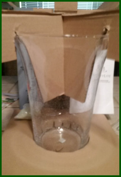 PARTYLITE GARDEN SANCTUARY GLASS & WIRE HURRICANE CANDLE HOLDER w/ SAND & YANKEE SILVER TEALIGHT TREE