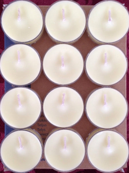 PartyLite Tealight Candles - 1 Box - 1 Dozen Tealights - 12 CANDLES FRESH LAVENDER SANDALWOOD
