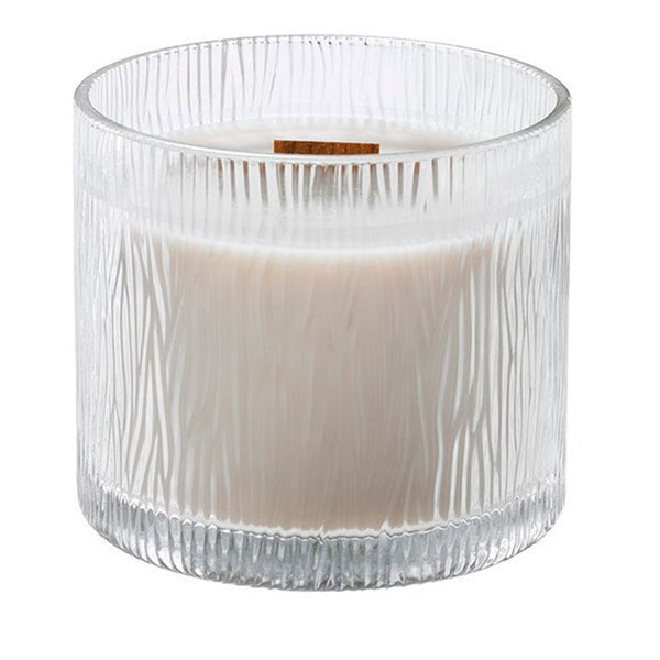 PartyLite Nature's Light Large Round Jar Boxed Candle w/ Crackling Wooden Wick TAMBOTI WOODS - Plastic Glass and Wax