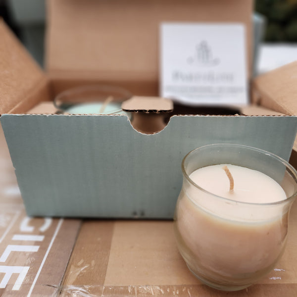 PartyLite BESTBURN BOX SET OF 2 MINI BARREL Jar Candles 1 Honeydew & 1 Grapefruit Fresh