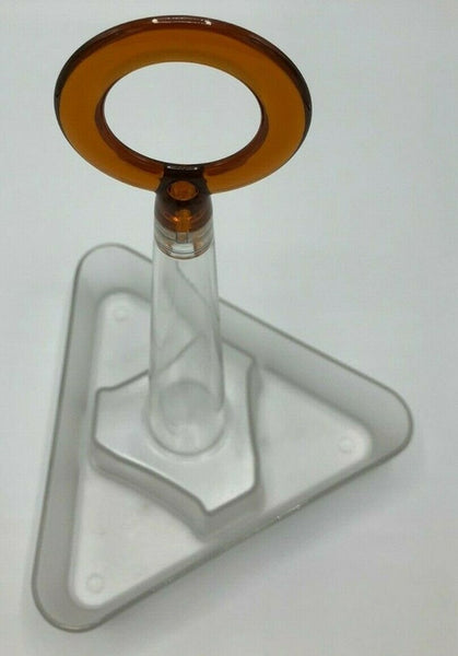 TUPPERWARE SHEERLY ELEGANT 3 OLIVE OIL BOTTLES w/ POUR SPOUTS & 1 ACRYLIC CADDY