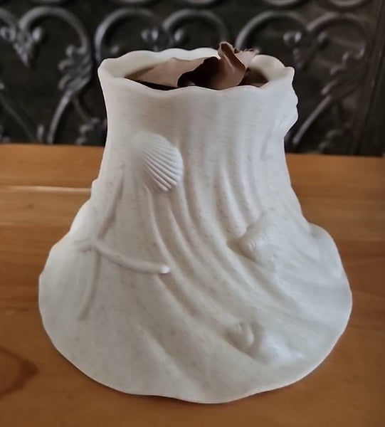 YANKEE SANDSTONE SEA SHELL SAND LARGE CERAMIC JAR CANDLE SHADE TOPPER