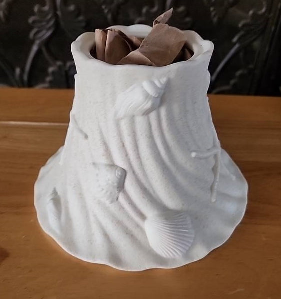 YANKEE SANDSTONE SEA SHELL SAND LARGE CERAMIC JAR CANDLE SHADE TOPPER
