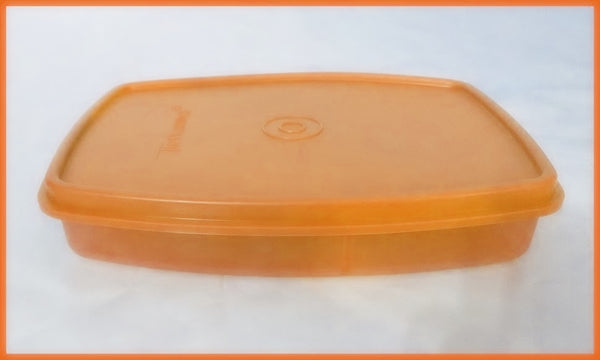 TUPPERWARE SIDE BY SIDE LUNCH-IT DIVIDED DISH / CONTAINER APRICOT / ORANGE