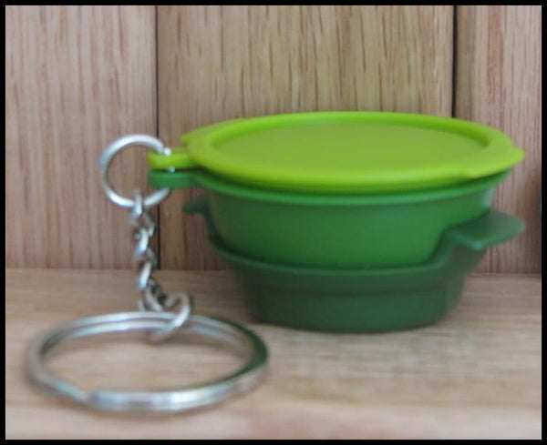 TUPPERWARE 1 Mini RARE LIME LETTUCE GREEN MICRO STEAMER KEY CHAIN KEYCHAIN KEEPER