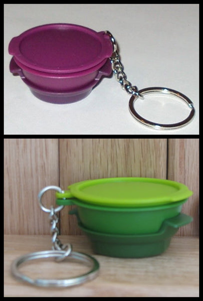 TUPPERWARE 1 Mini RARE LIME LETTUCE GREEN MICRO STEAMER KEY CHAIN KEYCHAIN KEEPER