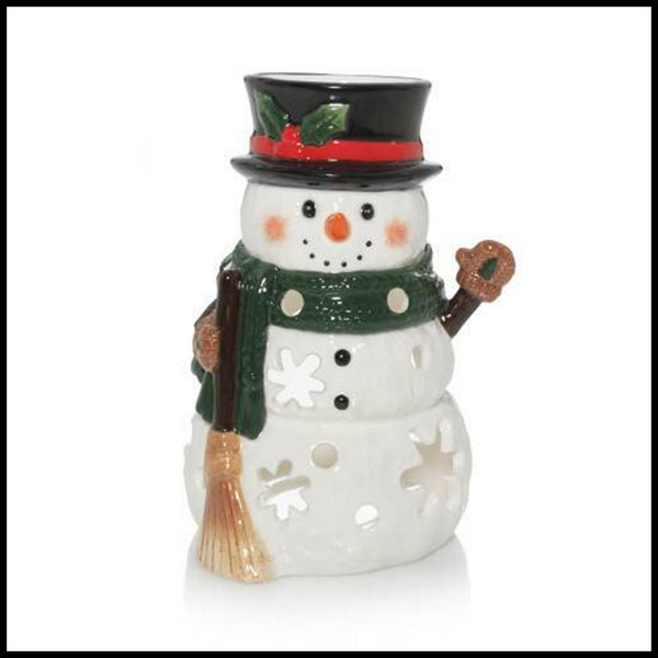 YANKEE SNOW FAMILY COLLECTION CERAMIC TEALIGHT CANDLE HOLDER SET /3 RARE HTF NIB