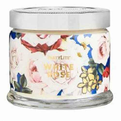 PartyLite 3-Wick Signature Round Jar Boxed Candle w/ Metal Lid GREEN TEA