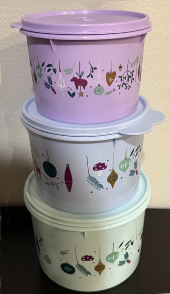 TUPPERWARE 4 Pc Classic Round REMINDER Canister Set White U PICK SEAL COLOR NEW