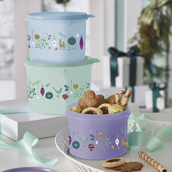 TUPPERWARE 4 Pc Classic Round REMINDER Canister Set White U PICK SEAL COLOR NEW