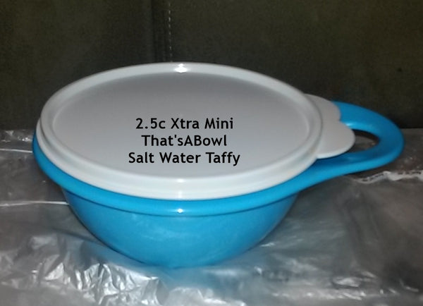 TUPPERWARE TWO 2.5-C EXTRA MINI THATS A BOWL PARROTFISH BOWLS w ARUBA TABBED SEALS - Plastic Glass and Wax ~ PGW