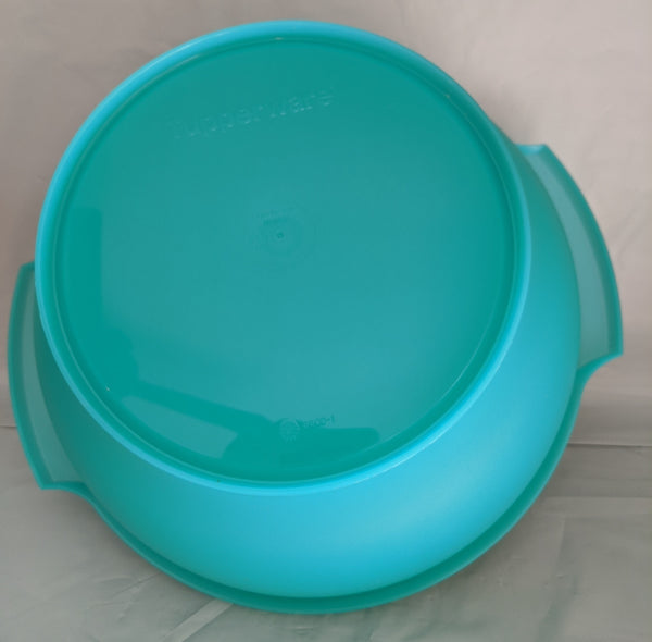 TUPPERWARE 17-cup TEAL SERVALIER BOWL w/ ONE-TOUCH ACCORDION ROUND SEAL