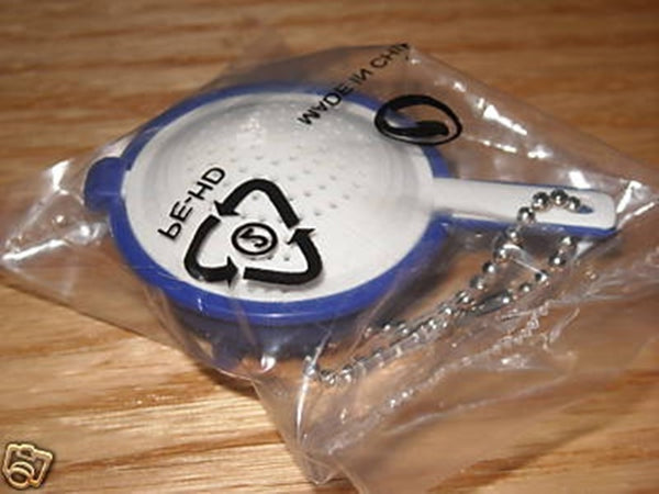 TUPPERWARE 1 Mini RARE DOUBLE COLANDER Key Chain Bold N Blue & White