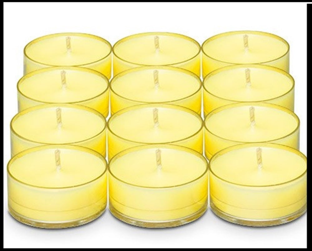 PartyLite Tealight Candles - 1 Box - 1 Dozen Tealights - 12 COSTA RICAN FRUTA DORADA WAX