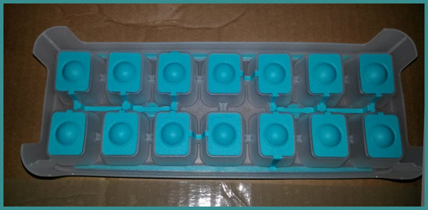 TUPPERWARE FREEZE-IT SILICONE Fresh N Pure TROPICAL WATER ICE CUBE FREEZER TRAY - Plastic Glass and Wax