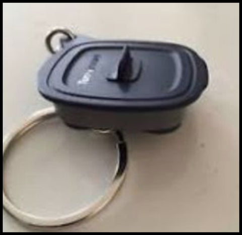 TUPPERWARE Mini RARE MICROPRO GRILLE KeyChain w/ BLUE & COSMOS GRAY NEW