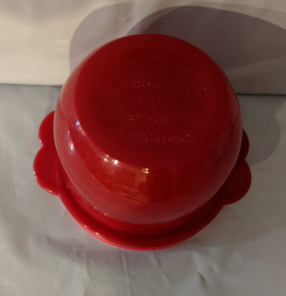 TUPPERWARE Flat Bottom Nesting Bowl 3.25-cup / 750 mL RED BOWL & ONE TOUCH SEAL