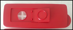 TUPPERWARE FREEZE-IT RECTANGLE Fresh N Pure CHERRY RED ICE CUBE FREEZER TRAY - Plastic Glass and Wax