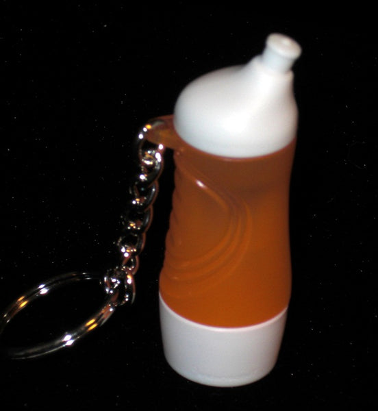 TUPPERWARE Mini Sports Tumbler Key Chain Tangerine Orange & Snow White - Plastic Glass and Wax ~ PGW