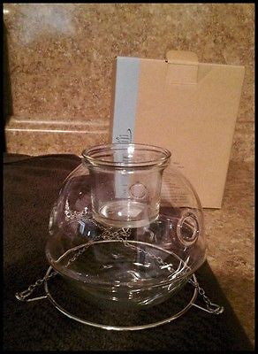 PartyLite BLOWN GLASS VOTIVE TEALIGHT CANDLE HOLDER HANGING TERRARIUM NIB - Plastic Glass and Wax ~ PGW