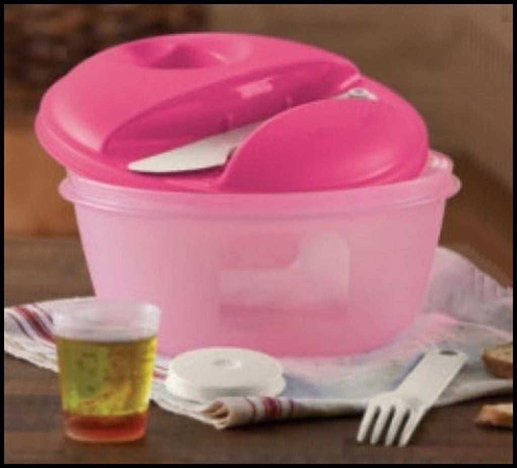 TUPPERWARE New SALAD ON THE GO SET w/ Fork, Knife Tupper Mini Dressing  Container