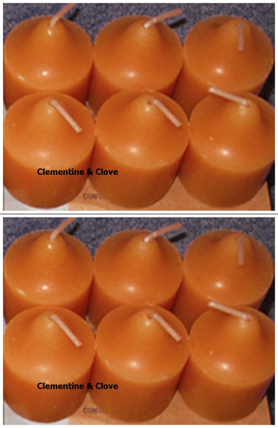 PartyLite 1 DOZEN Votive Wax Candles - 2 BOXES = 12 VOTIVES ~ CLEMENTINE & CLOVE