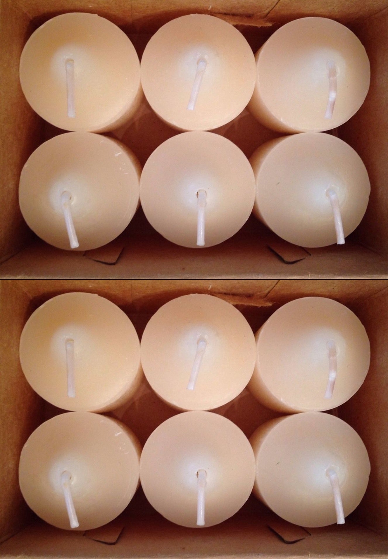 PartyLite 1 DOZEN Votive Wax Candles - 2 BOXES = 12 VOTIVES ~ GOLDEN BIRCH
