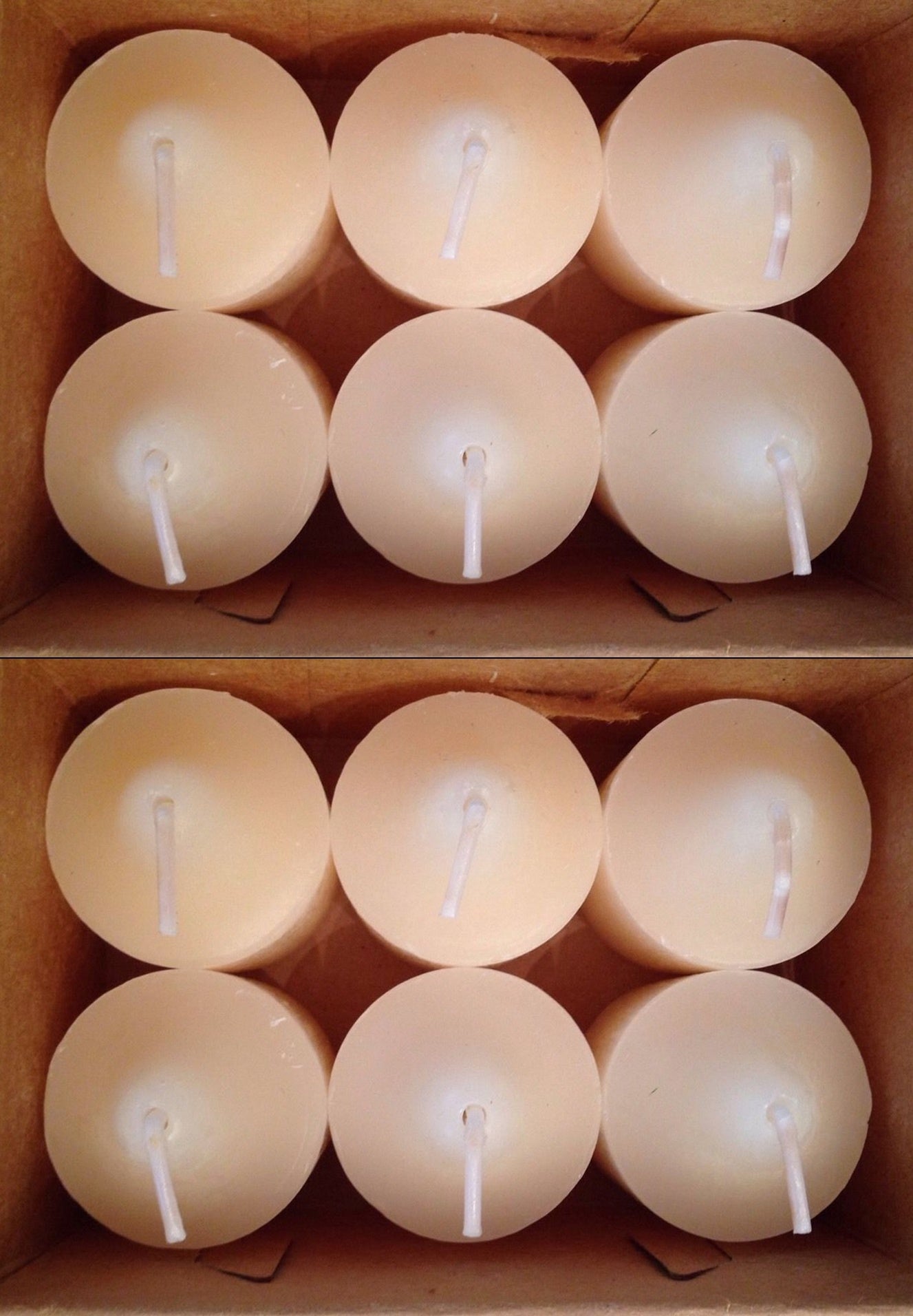 PartyLite 1 DOZEN Votive Wax Candles - 2 BOXES = 12 VOTIVES ~ GOLDEN BIRCH