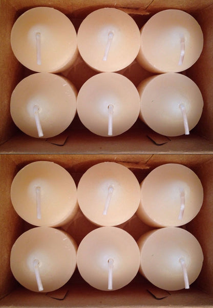 PartyLite 1 DOZEN Votive Wax Candles - 2 BOXES = 12 VOTIVES ~ GOLDEN BIRCH