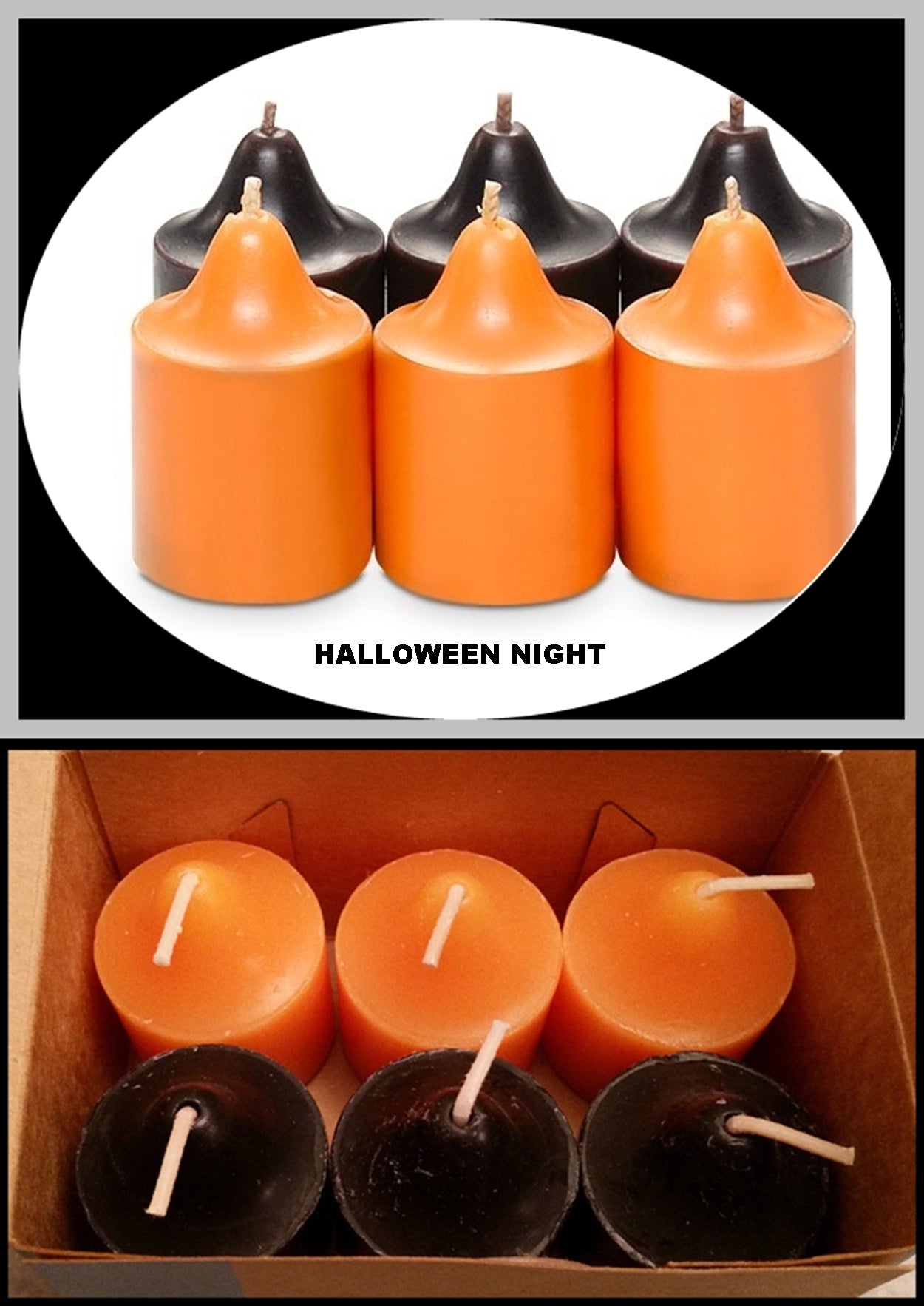 PartyLite 1 DOZEN Votive Wax Candles - 2 BOXES = 12 VOTIVES ~ HALLOWEEN NIGHT