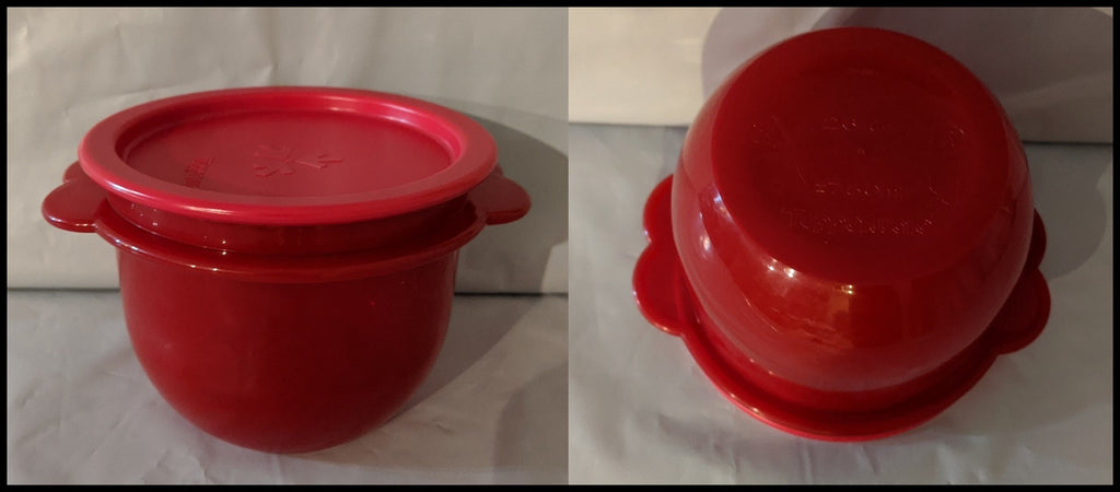 TUPPERWARE LOT TWO (2) Flat Bottom Nesting Mixing Bowls 3.25 / 750 mL –  Plastic Glass and Wax ~ PGW