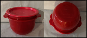 TUPPERWARE LOT TWO (2) Flat Bottom Nesting Mixing Bowls 3.25 / 750 mL w/ RED SEALS