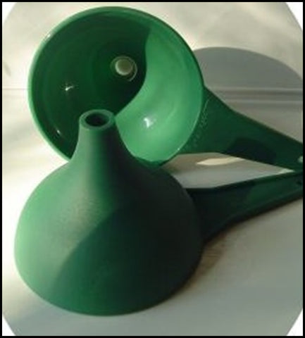Tupperware 2 MULTI-PURPOSE NOVELTY GADGET HERSHEY KISS STYLE FUNNEL HUNTER GREEN - Plastic Glass and Wax