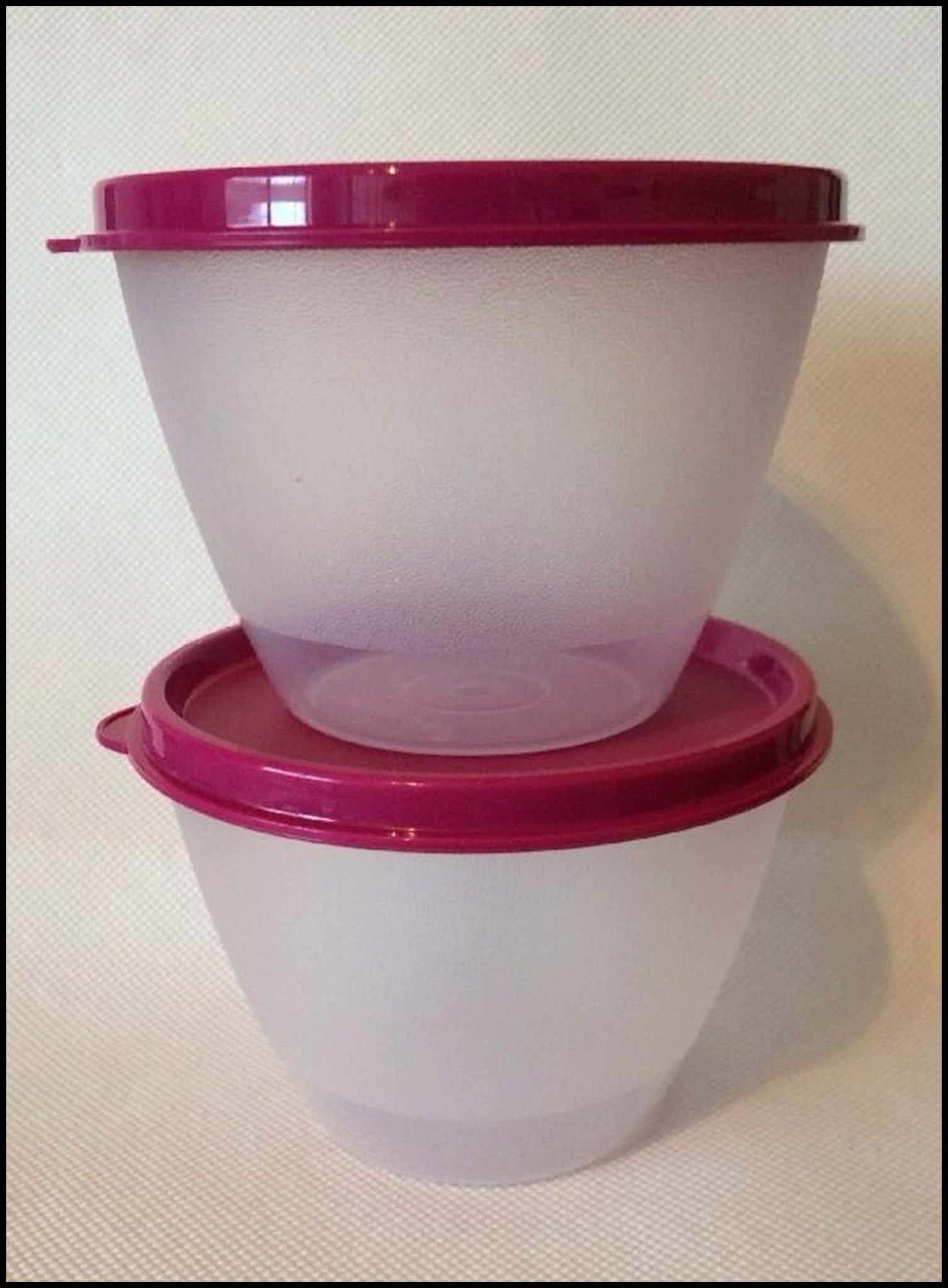 Tupperware Big Handy Bowls & Seals Set of 2 Pink with matching seal 500ml 2  cup