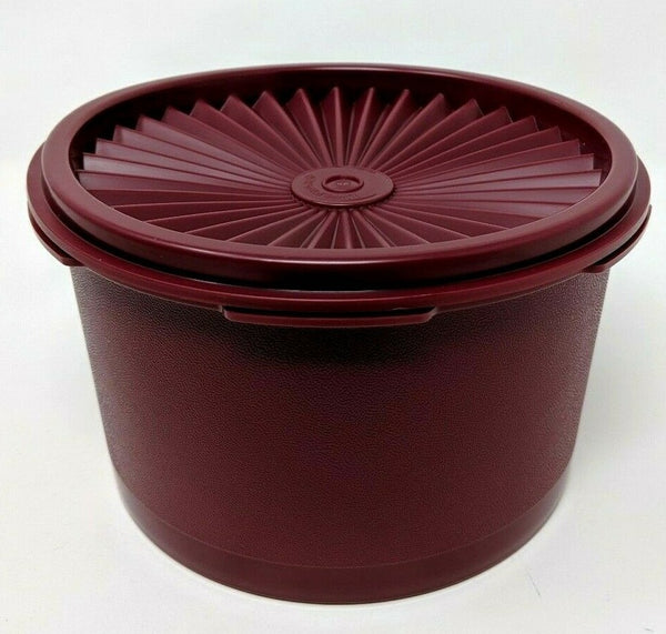 Tupperware 1 MULBERRY 3¾-cup / 900 mL SMALL ROUND SERVALIER CLASSIC STACKING KEEPER CANISTER